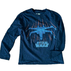 Gap Kids Star Wars Long Sleeve Shirt Boys L Black X Wing